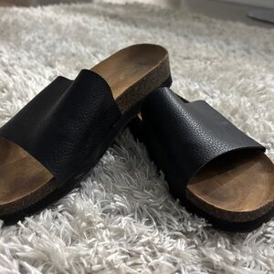 Black BC Vegan Slide Sandals